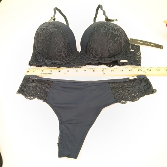 TAHARI BLUE 36C/LARGE BRA SET - Picture 16 of 16